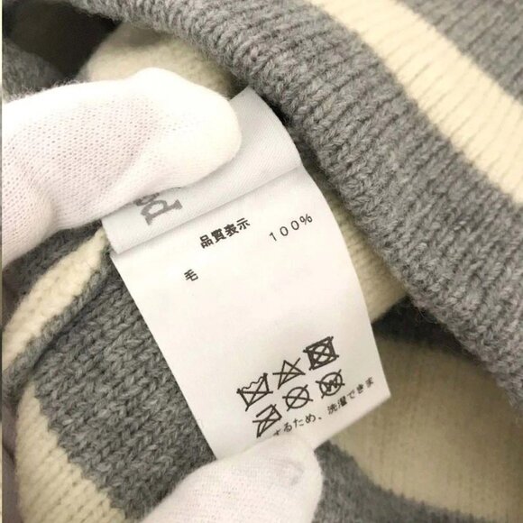 EGA Vivienne Westwood Orb Stripe Wool 100% Knit Hat Bicolor/7BH0451 - Picture 7 of 9